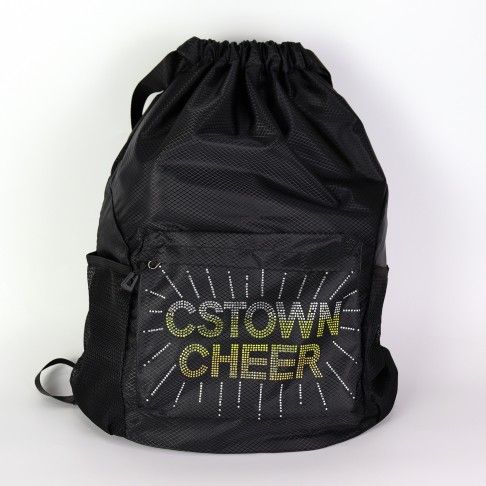 Drawstring Backpack Sports Gym Bag Water Resistant String Bag black 0