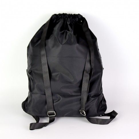 Drawstring Backpack Sports Gym Bag Water Resistant String Bag black 2