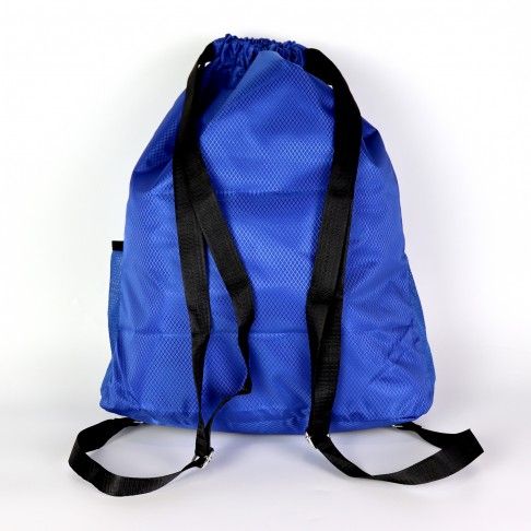 Drawstring Backpack Sports Gym Bag Water Resistant String Bag blue 2