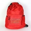 Drawstring Backpack Sports Gym Bag Water Resistant String Bag red