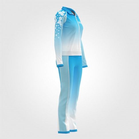 cheap cheerleading warm up suit blue 3