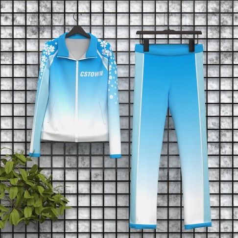 cheap cheerleading warm up suit blue 5