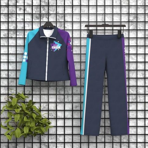 custom youth cheer uniforms cheerleading warm up blue 5