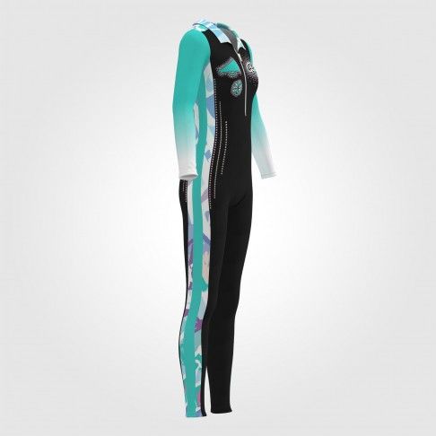 athletic cheerleader warm up gear green 3