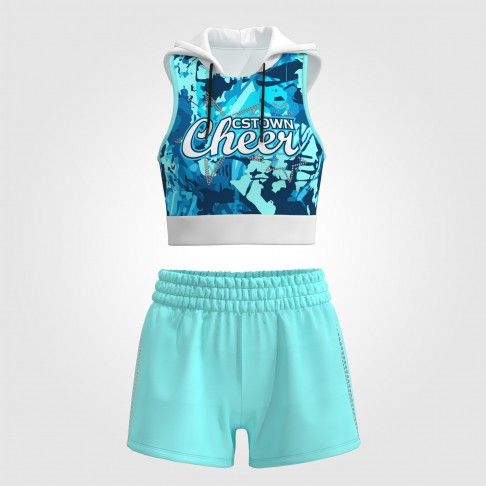 youth light blue cheerleader practice wear blue 0