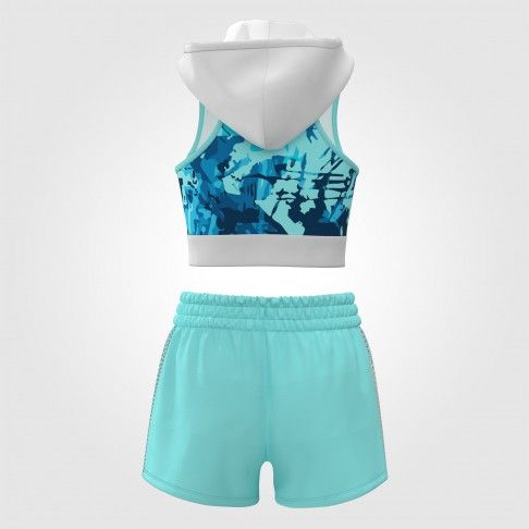 youth light blue cheerleader practice wear blue 1