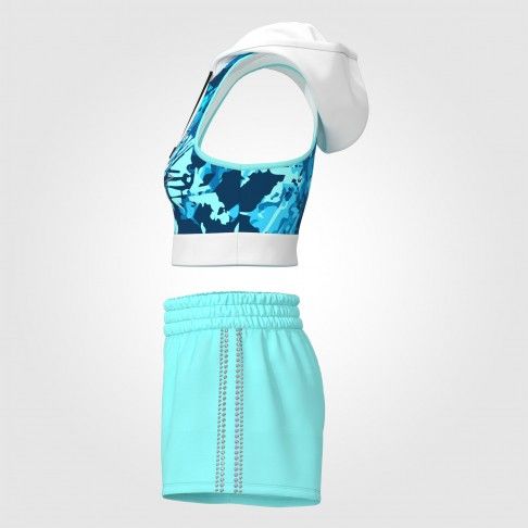 youth light blue cheerleader practice wear blue 2