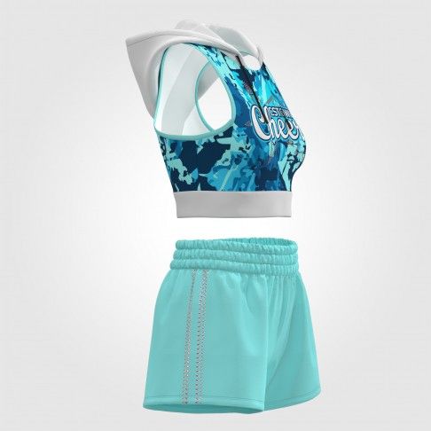 youth light blue cheerleader practice wear blue 3