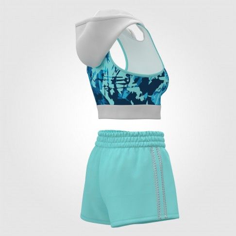 youth light blue cheerleader practice wear blue 4