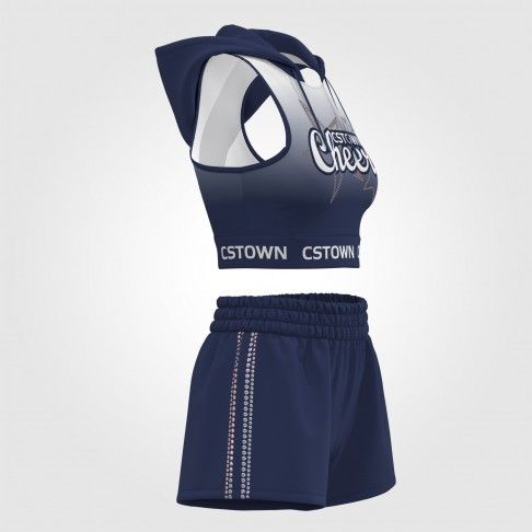 youth light blue cheerleader practice wear navy blue 3