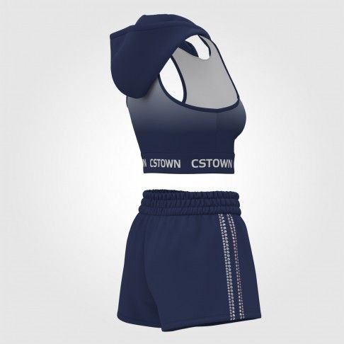 youth light blue cheerleader practice wear navy blue 4