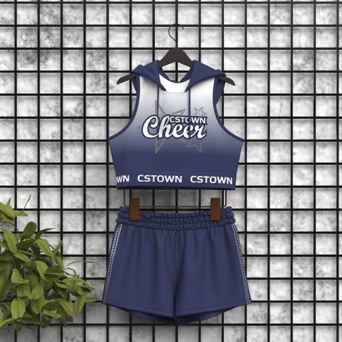 youth light blue cheerleader practice wear navy blue 5