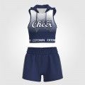 youth light blue cheerleader practice wear navy blue