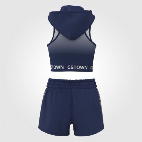 youth light blue cheerleader practice wear navy blue 1