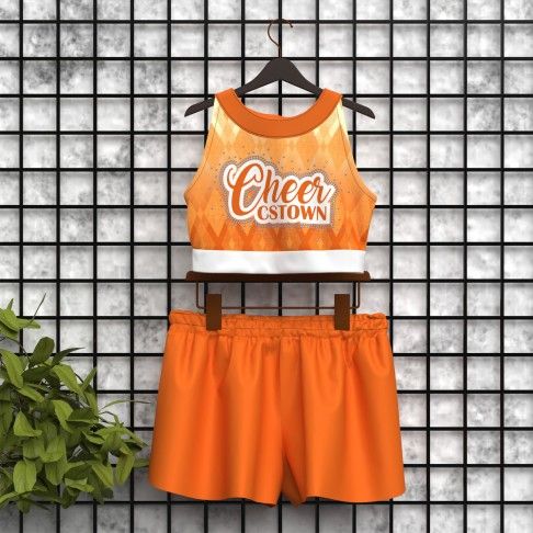 youth orange cheer practice wear orange 5