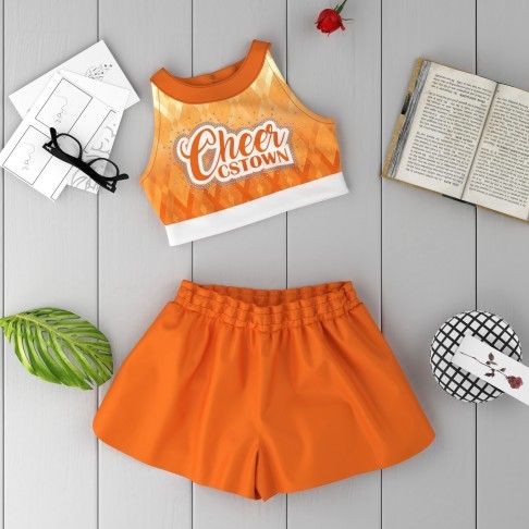 youth orange cheer practice wear orange 6