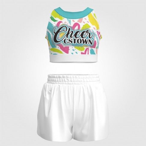 youth orange cheer practice wear white 0