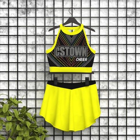 cheerleader practice uniforms store yellow 5