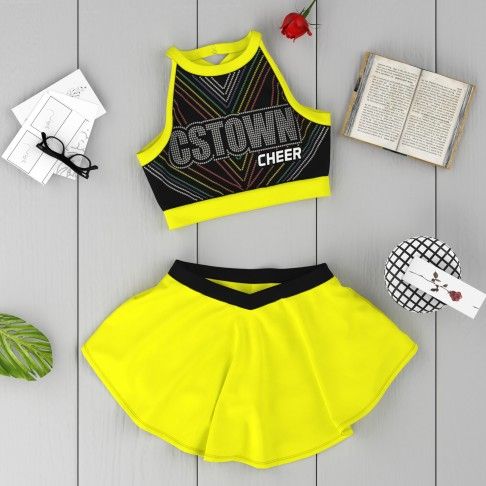 cheerleader practice uniforms store yellow 6