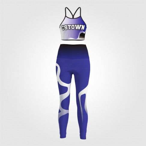 custom teamwork cheer practice wear blue 1