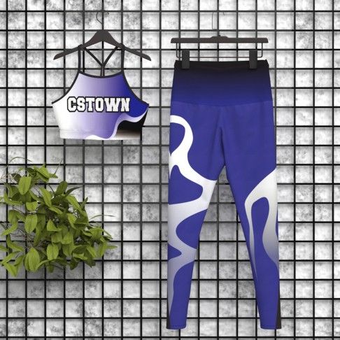 custom teamwork cheer practice wear blue 5