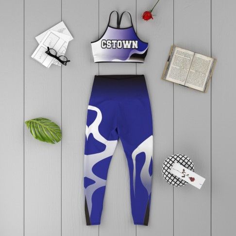 custom teamwork cheer practice wear blue 6