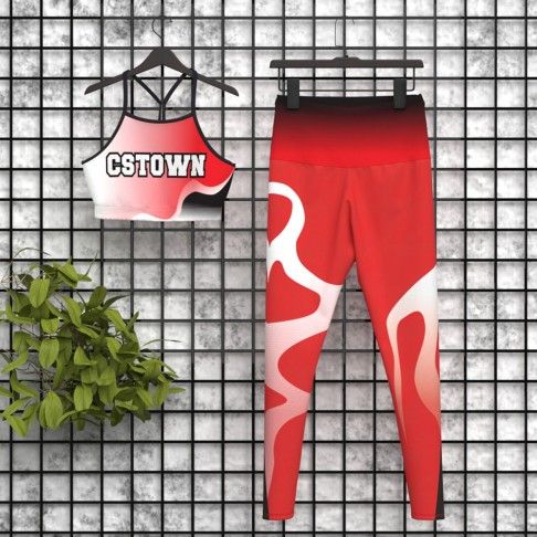 custom teamwork cheer practice wear red 5