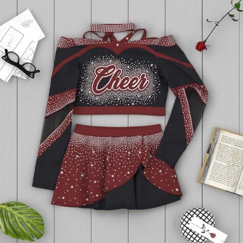 adult white vintage cheer uniform red 6