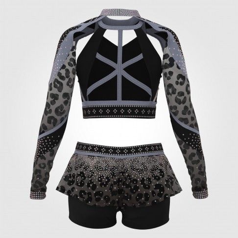 custom hot black and blue cheer costume black 1