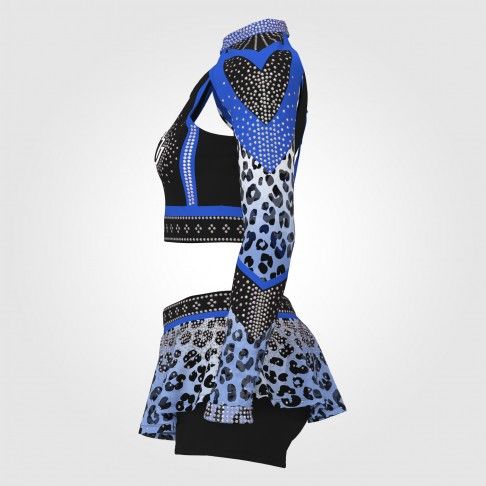 custom hot black and blue cheer costume blue 2