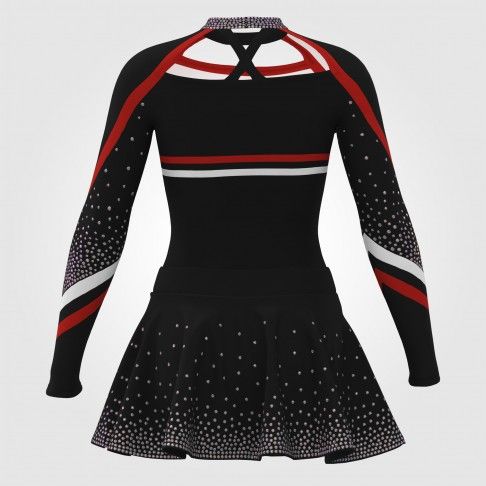 long sleeve black youth cheer costume black 1