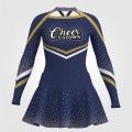 long sleeve black youth cheer costume blue