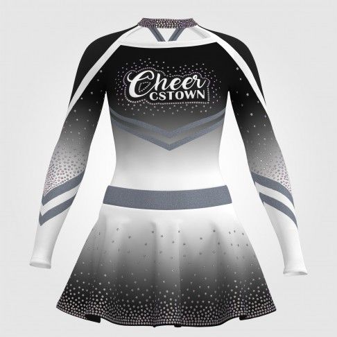 long sleeve black youth cheer costume ombre 0