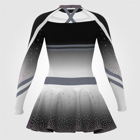 long sleeve black youth cheer costume ombre 1