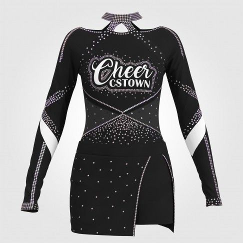 womens black long sleeve cheerleading uniform black 0