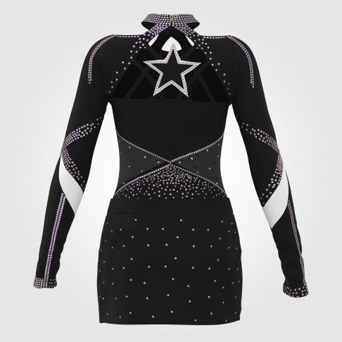 womens black long sleeve cheerleading uniform black 1