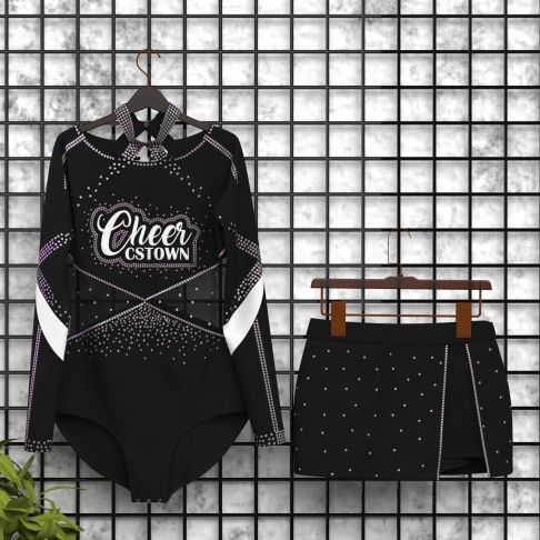 womens black long sleeve cheerleading uniform black 5