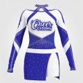 womens black long sleeve cheerleading uniform blue