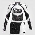 womens black long sleeve cheerleading uniform white