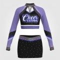 womens 2 piece purple cheerleader costume blue