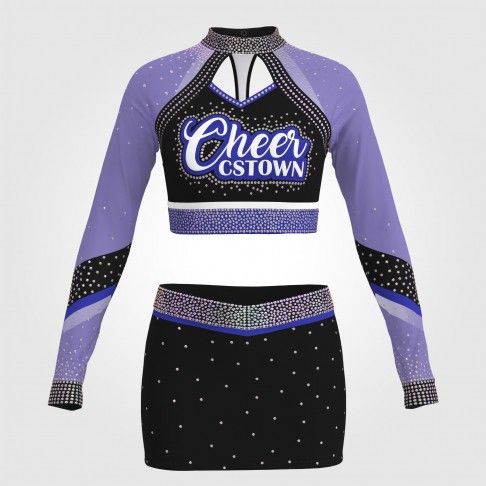 womens 2 piece purple cheerleader costume blue 0