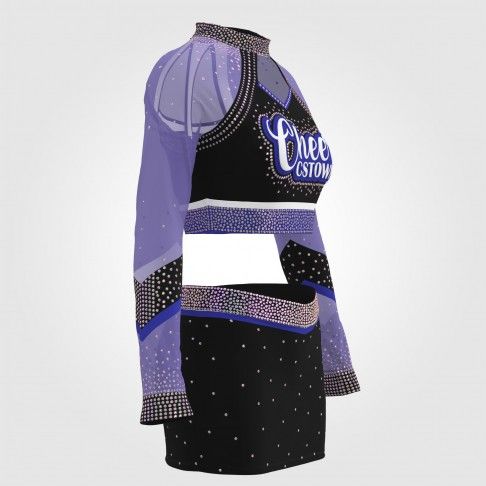 womens 2 piece purple cheerleader costume blue 3