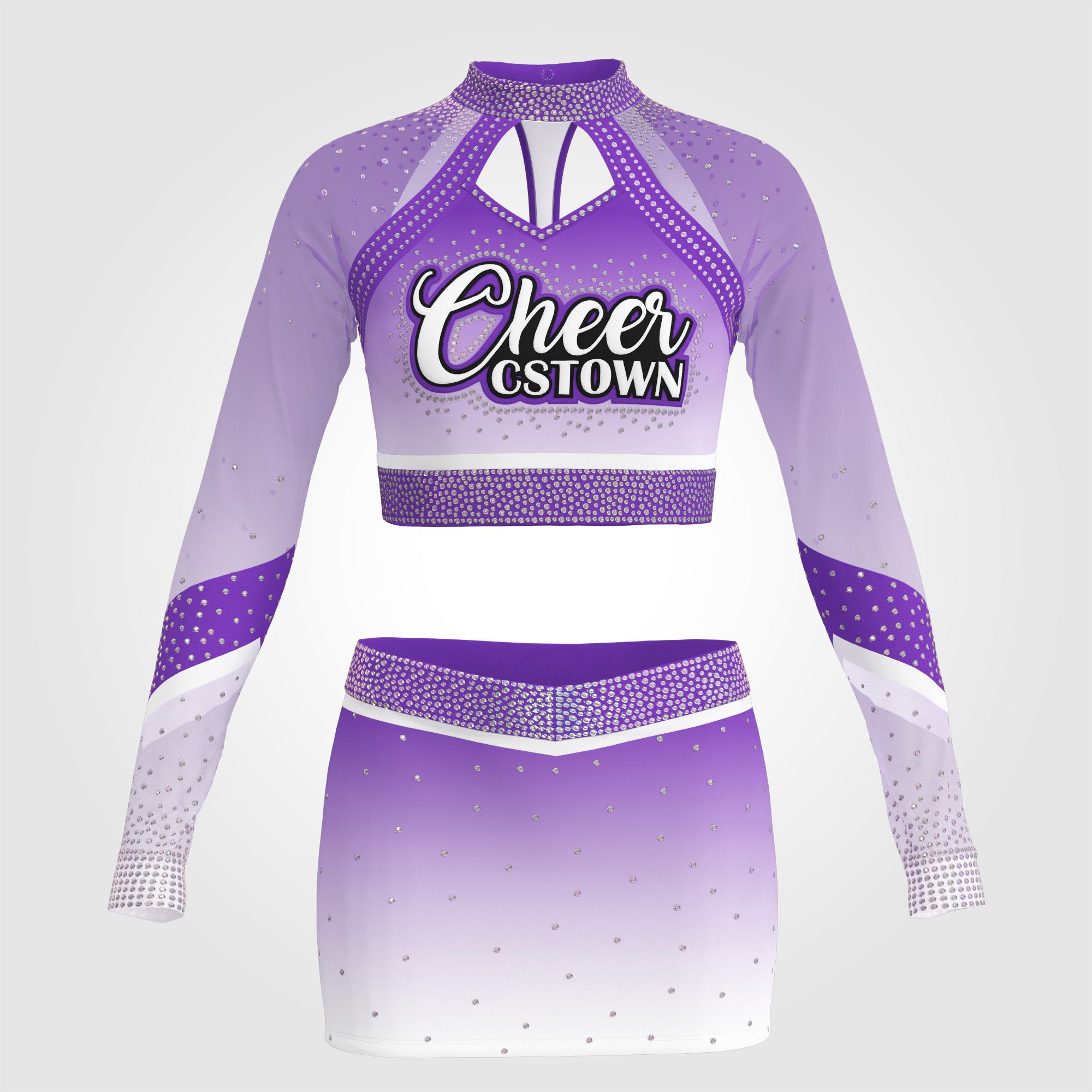 womens 2 piece purple cheerleader costume