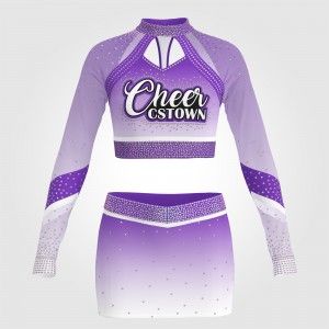 womens 2 piece purple cheerleader costume