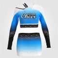 long sleeve blue cheer outfit for women blue