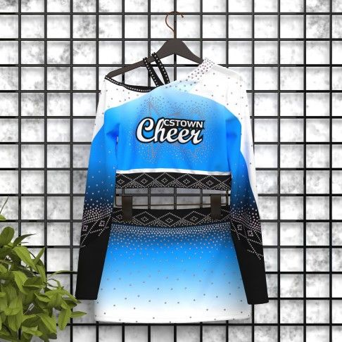 long sleeve blue cheer outfit for women blue 5