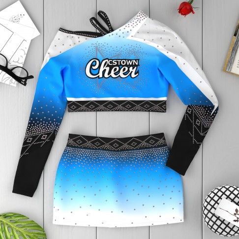 long sleeve blue cheer outfit for women blue 6