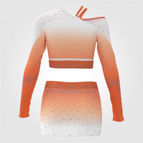 long sleeve blue cheer outfit for women orange 1