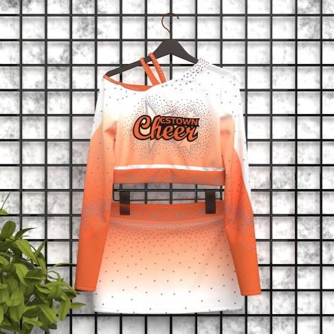 long sleeve blue cheer outfit for women orange 5