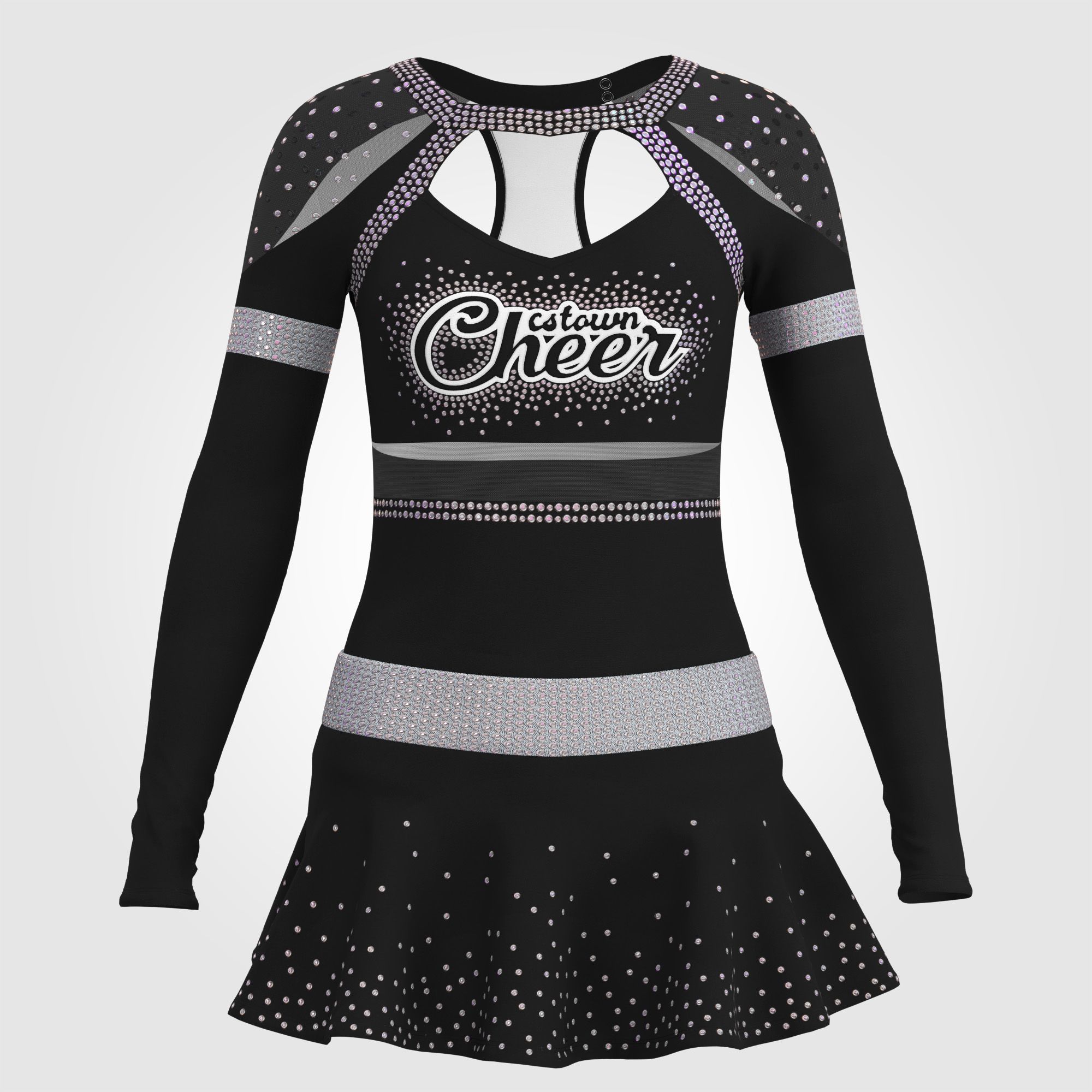 womens modest black cheerleader outfit